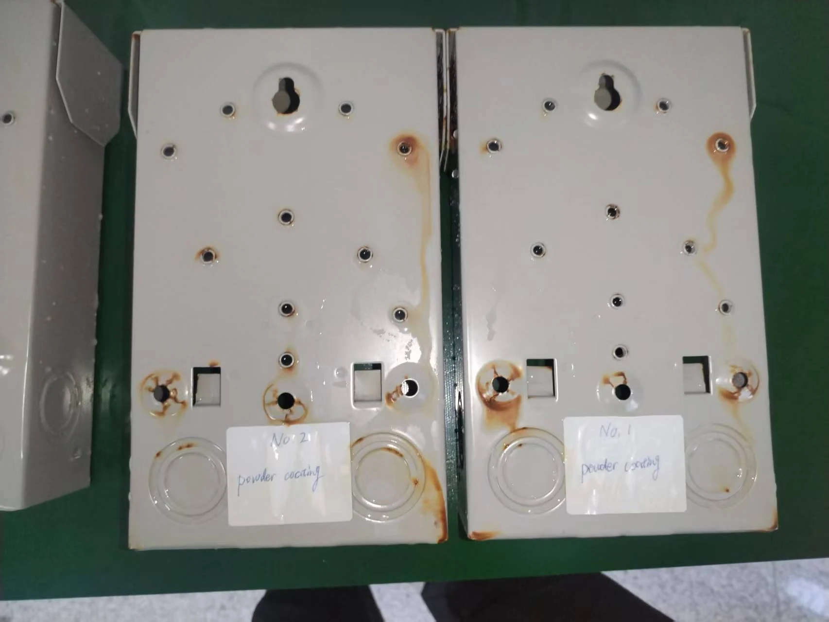 Powder coating only samples after 243 hours
